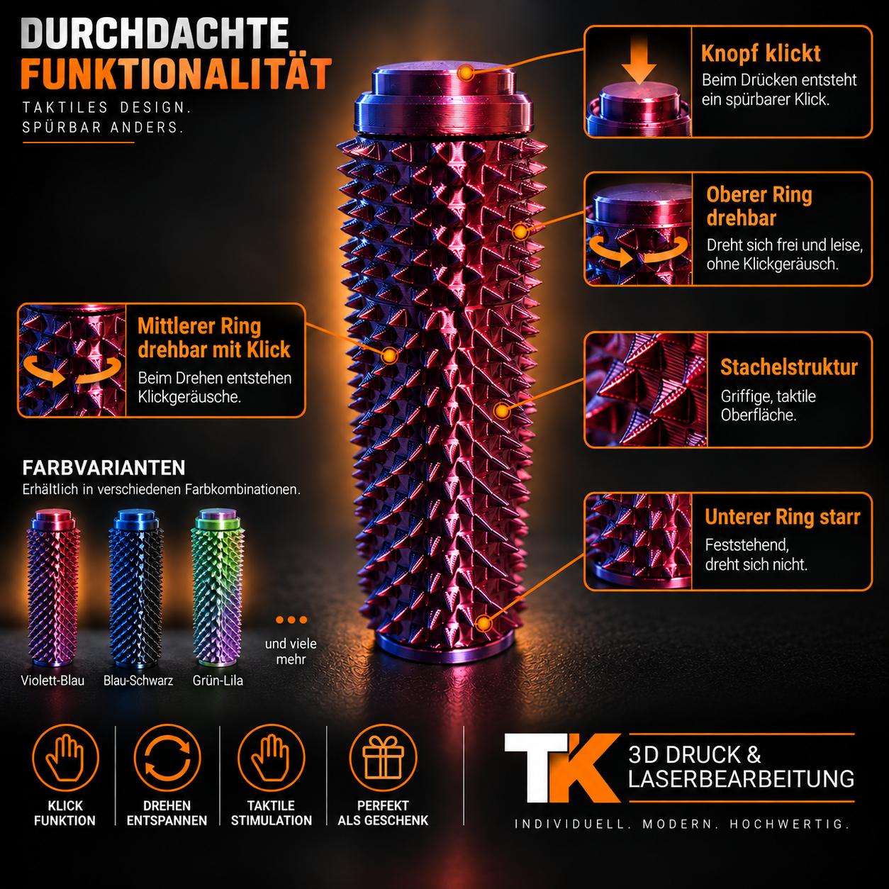 4 in 1 Fidget Zweifärbig