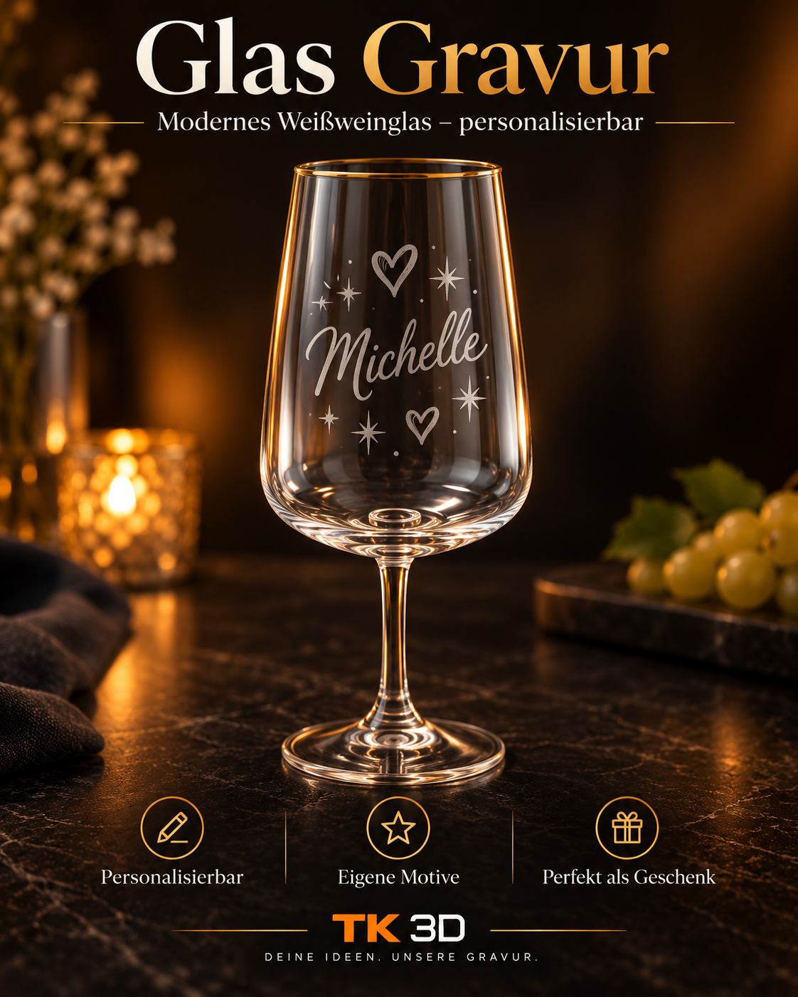 Personalisierte Glasgravur
