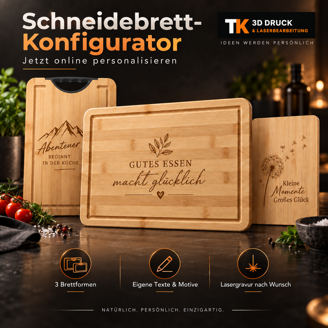 Personalisierter Schneidebrett Konfigurator